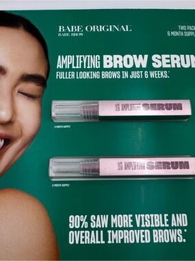 BABE Original Amplifying Brown Serum Two Pack 6 month Supply Eyebrow